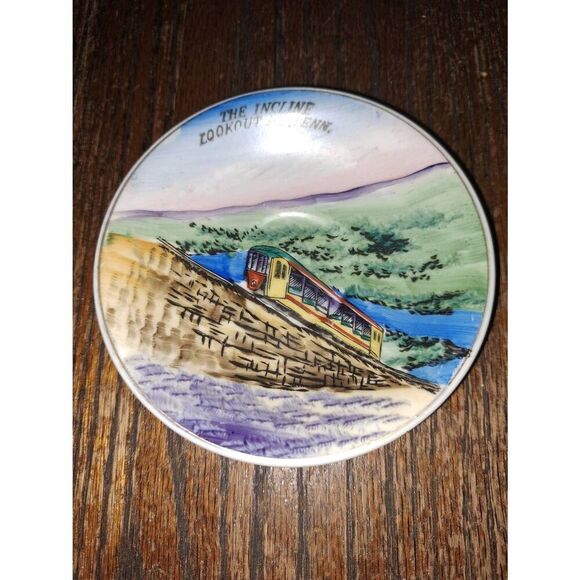 Vintage The Incline Lookout Mountain Tennessee Miniature 2pc Cup Saucer Set - Picture 2 of 6